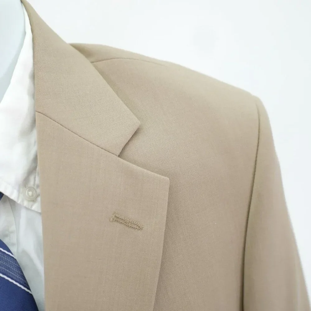 Pronto Uomo Comfort Stretch‎ Wool Tan Blazer 38R 2 Button Tagged 39S